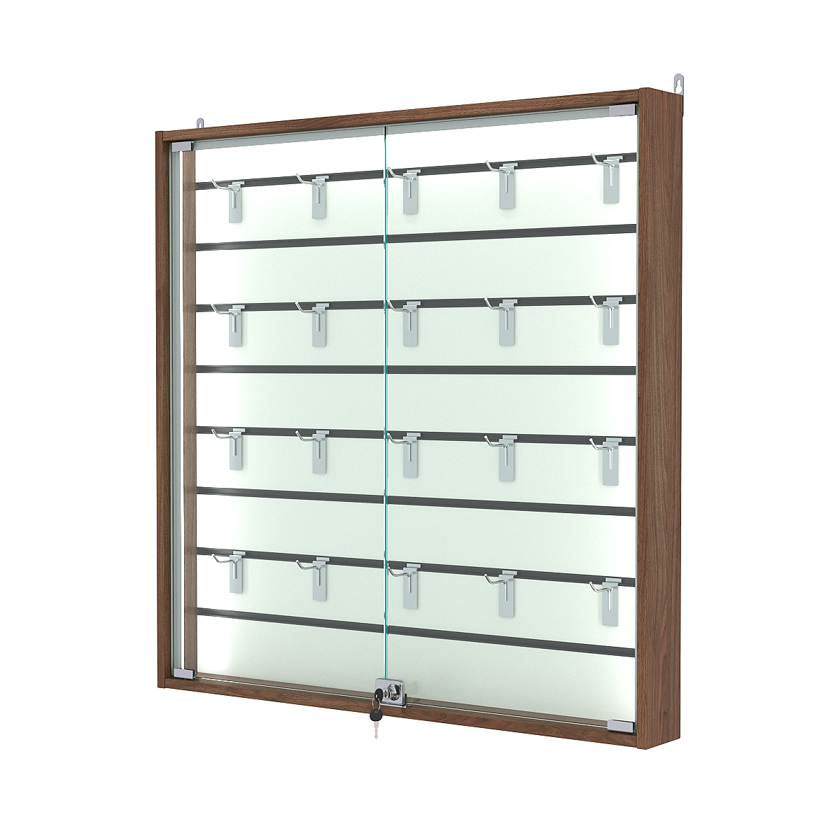 Витрина настенная №4-1БУ-П с экономпанелью, без полок, Орех