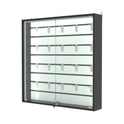 Витрина настенная №4-1В-П с экономпанелью, без полок, Черный