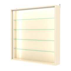 Витрина настенная с регулировочными полками №4-1Г-РЕГ-П, Крем Вайс