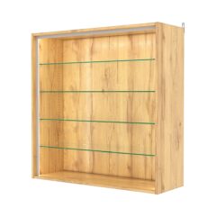 Витрина настенная с регулировочными полками №4-1ГГ-РЕГ-П, Дуб Золотистый