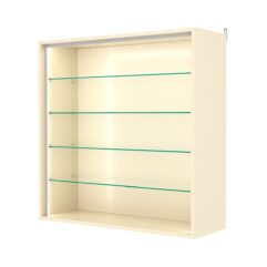 Витрина настенная с регулировочными полками №4-1ГГ-РЕГ-П, Крем Вайс