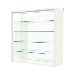 Витрина настенная №4-2ГГ-П с зеркалом, Белый