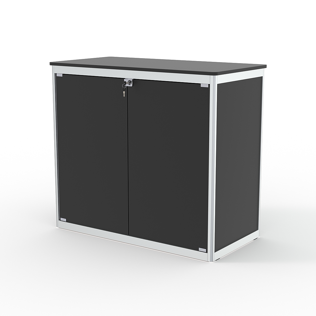 Прилавок из профиля прямоугольный №1 (с дверками), Черный