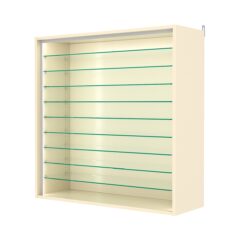 Витрина настенная с регулировочными полками №4-5ГГ-РЕГ-П, Крем Вайс