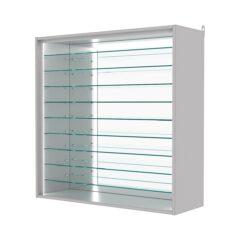 Витрина настенная №4-6ГГ-П с зеркалом, Серый