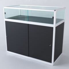 Прилавок из профиля прямоугольный №2 (с дверками), Черный