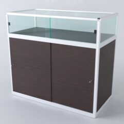 Прилавок из профиля прямоугольный №2 (с дверками), Дуб Венге