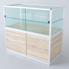 Прилавок из профиля прямоугольный №3 (с дверками), Дуб Сонома