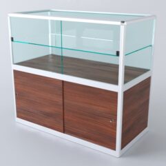 Прилавок из профиля прямоугольный №3 (с дверками), Орех