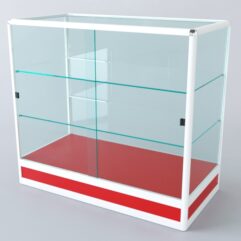 Прилавок из профиля прямоугольный №4 (с дверками), Красный+Белый