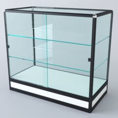 Прилавок из профиля прямоугольный №4 (с дверками), Белый+Черный