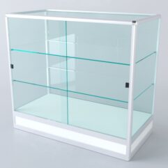 Прилавок из профиля прямоугольный №4 (с дверками), Белый