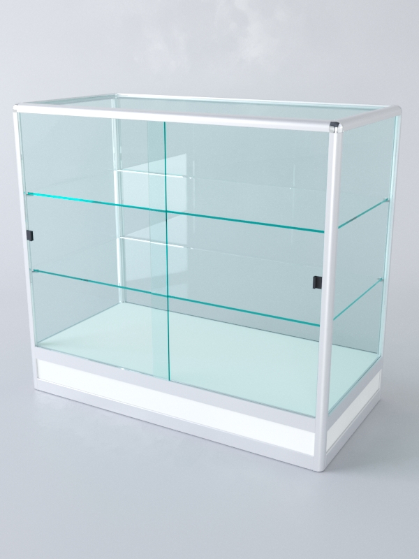 Прилавок из профиля прямоугольный №4 (с дверками), Белый