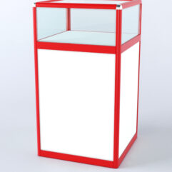 Прилавок из профиля Стаканчик №2 (без дверки), Белый + Красный