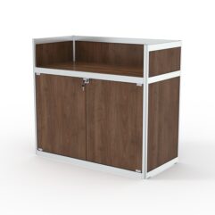 Прилавок под кассу из профиля №5 (с дверками), Орех