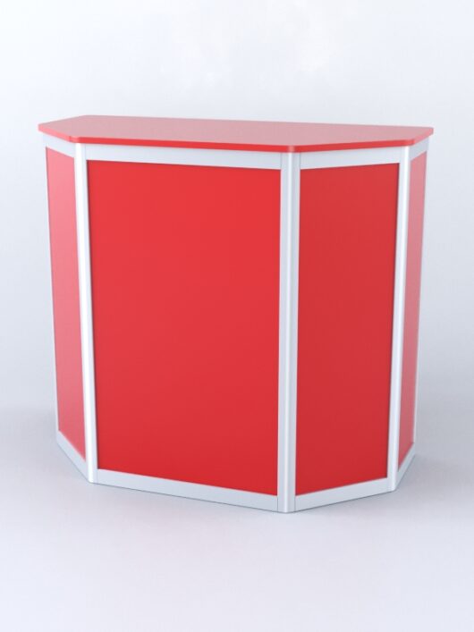 Прилавок из профиля трапеция №1 (с дверками), Красный 0149 BS