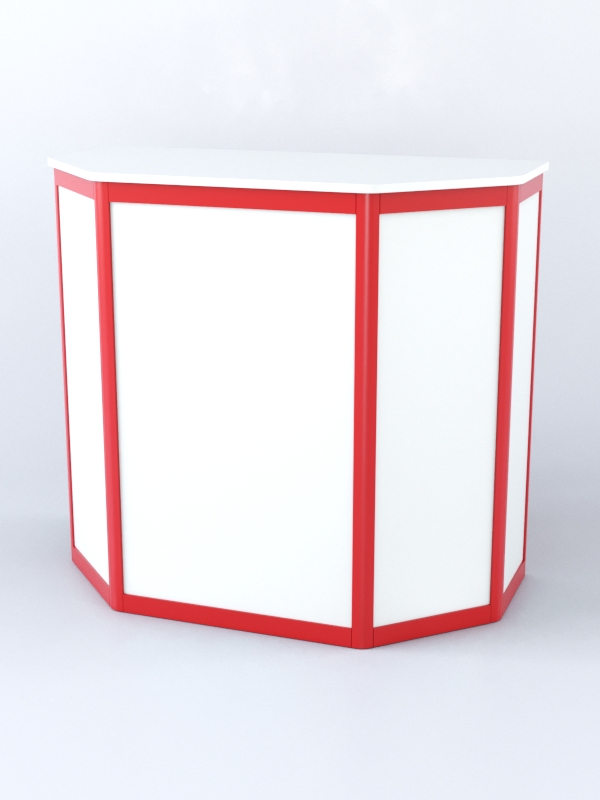 Прилавок из профиля трапеция №1 (с дверками), Белый + Красный