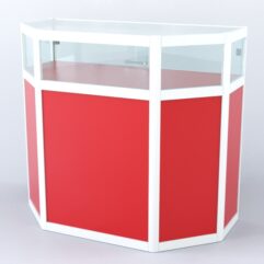 Прилавок из профиля трапеция №2 (с дверками), Красный + Белый