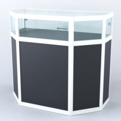 Прилавок из профиля трапеция №2 (с дверками), Черный + Белый