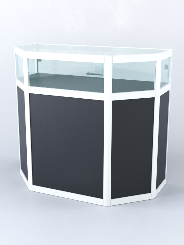 Прилавок из профиля трапеция №2 (с дверками), Черный + Белый