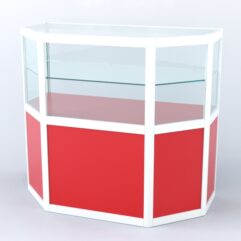 Прилавок из профиля трапеция №3 (без дверок), Красный + Белый
