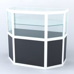 Прилавок из профиля трапеция №3 (без дверок), Черный + Белый