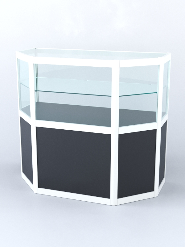 Прилавок из профиля трапеция №3 (без дверок), Черный + Белый