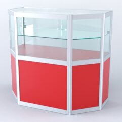 Прилавок из профиля трапеция №3 (с дверками), Красный 0149 BS
