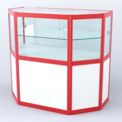 Прилавок из профиля трапеция №3 (с дверками), Белый + Красный