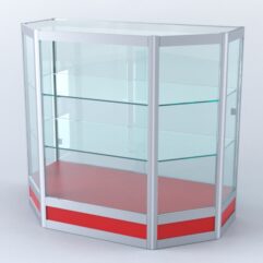 Прилавок из профиля трапеция №4 (с дверками), Красный 0149 BS