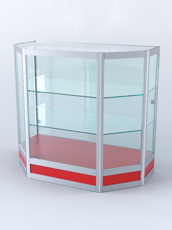 Прилавок из профиля трапеция №4 (с дверками), Красный 0149 BS