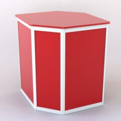 Прилавок из профиля угловой шестигранный №1 (без дверок), Красный + Белый