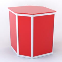 Прилавок из профиля угловой шестигранный №1 (без дверок), Красный 0149 BS