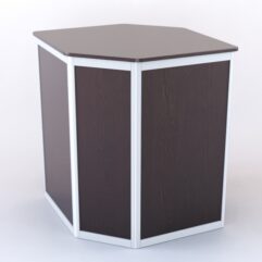 Прилавок из профиля угловой шестигранный №1 (без дверок), Дуб Венге