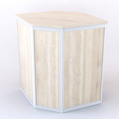 Прилавок из профиля угловой шестигранный №1 (без дверок), Дуб Сонома
