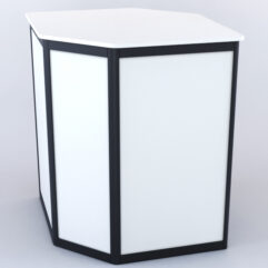 Прилавок из профиля угловой шестигранный №1 (с дверками), Белый + Черный