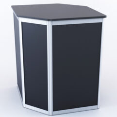 Прилавок из профиля угловой шестигранный №1 (с дверками), Черный