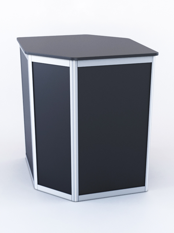 Прилавок из профиля угловой шестигранный №1 (с дверками), Черный