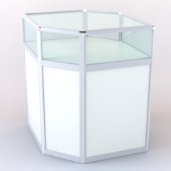 Прилавок из профиля угловой шестигранный №2 (без дверок), Белый