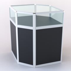 Прилавок из профиля угловой шестигранный №2 (без дверок), Черный