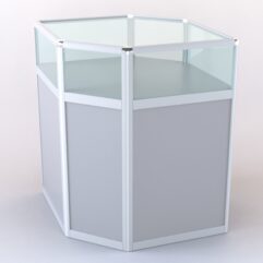 Прилавок из профиля угловой шестигранный №2 (без дверок), Серый