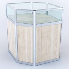 Прилавок из профиля угловой шестигранный №2 (с дверками), Дуб Сонома