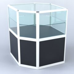 Прилавок из профиля угловой шестигранный №3 (без дверок), Черный + Белый