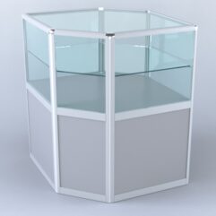 Прилавок из профиля угловой шестигранный №3 (без дверок), Серый