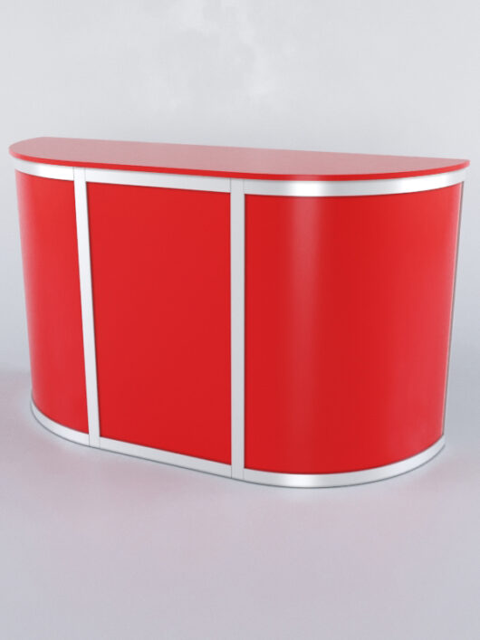 Прилавок из профиля с секторами №1 (без дверок), Красный 0149 BS