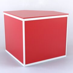 Прилавок из профиля угловой пятигранный №1 (без дверок), Красный + Белый