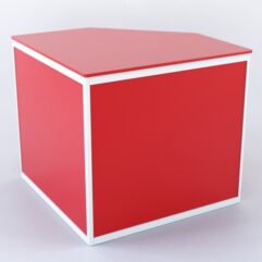 Прилавок из профиля угловой пятигранный №1 (с дверками), Красный + Белый