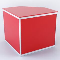 Прилавок из профиля угловой пятигранный №1 (с дверками), Красный 0149 BS