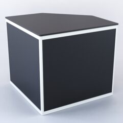 Прилавок из профиля угловой пятигранный №1 (с дверками), Черный + Белый