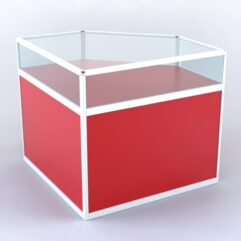 Прилавок из профиля угловой пятигранный №2 (без дверок), Красный + Белый